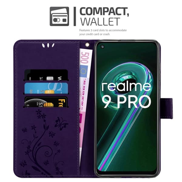 Realme 9 5G / 9 PRO / V25 / Q5 / OnePlus Nord CE 2 LITE 5G Pungetui Cover Blomster ()