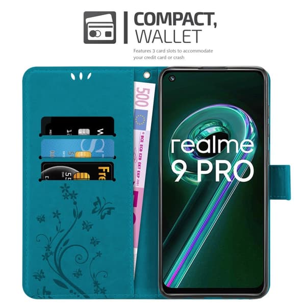 Realme 9 5G / 9 PRO / V25 / Q5 / OnePlus Nord CE 2 LITE 5G Pungetui Cover Blomster ()