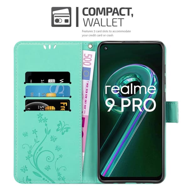 Realme 9 5G / 9 PRO / V25 / Q5 / OnePlus Nord CE 2 LITE 5G Pungetui Cover Blomster ()
