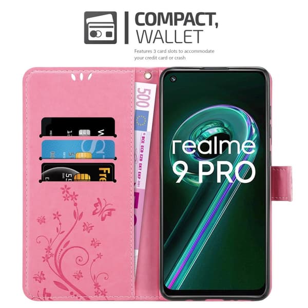 Realme 9 5G / 9 PRO / V25 / Q5 / OnePlus Nord CE 2 LITE 5G Pungetui Cover Blomster ()