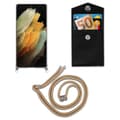 Pikkukuva 7 / 8: Samsung Galaxy S21 ULTRA Suojakuori ketju Samsung Galaxy S21 ULTRA Silikoni suojakotelo hopea renkaat, johto hihna ja irrotettava asia