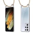 Pikkukuva 8 / 8: Samsung Galaxy S21 ULTRA Suojakuori ketju Samsung Galaxy S21 ULTRA Silikoni suojakotelo hopea renkaat, johto hihna ja irrotettava asia