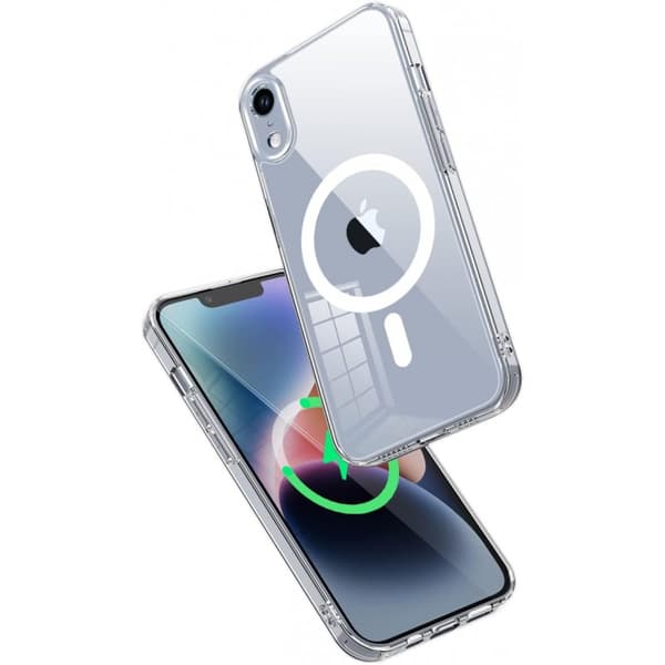 iPhone XR läpinäkyvä iskunvaimenninkotelo, MagSafe-yhteensopiva