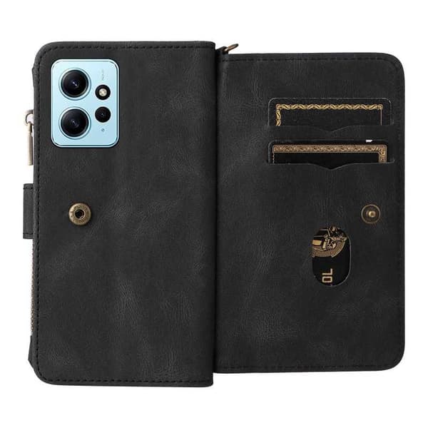 Redmi Note 12 4G multifunktionelt pung etui Lynlås 13-rum
