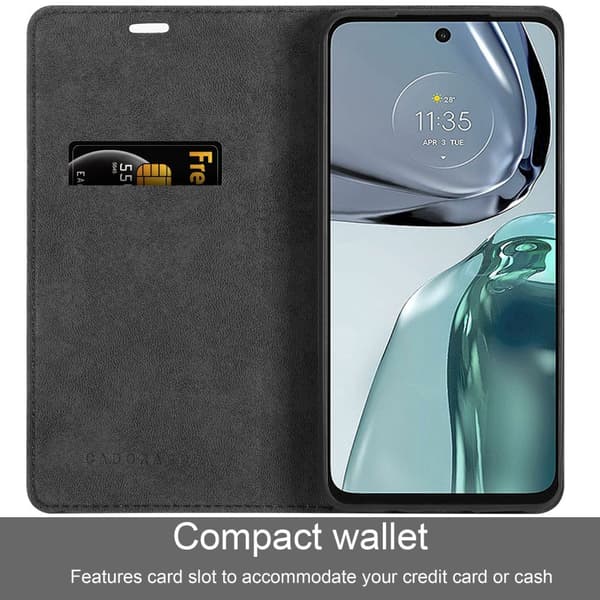 Motorola MOTO G62 5G Fodral Skal Plånboksfodral Case med magnetisk stängning, ståfunktion och kortficka