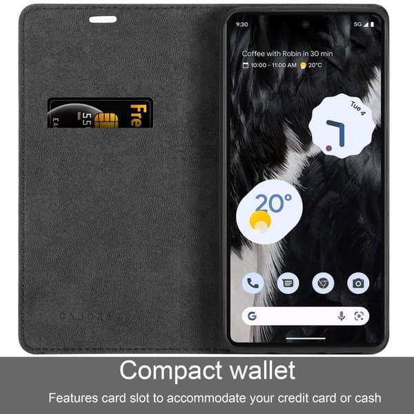 Lommebokdeksel til Google PIXEL 7 Deksel med magnetisk lukking, stativfunksjon og kortlomme