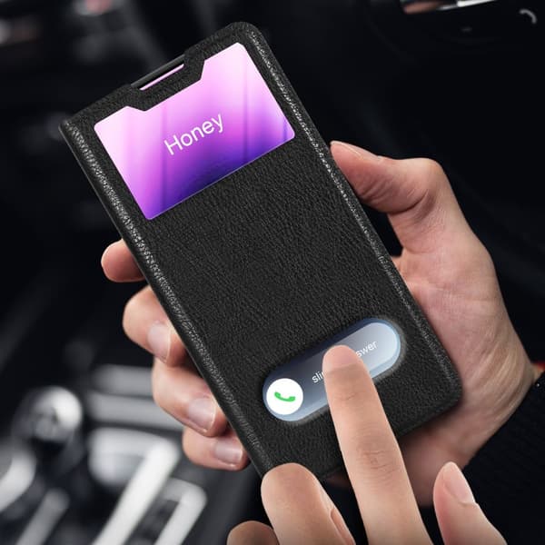 iPhone 12 MINI Skal Plånboksfodral Fodral Case med magnetisk stängning, ståfunktion och 2 visningsfönster