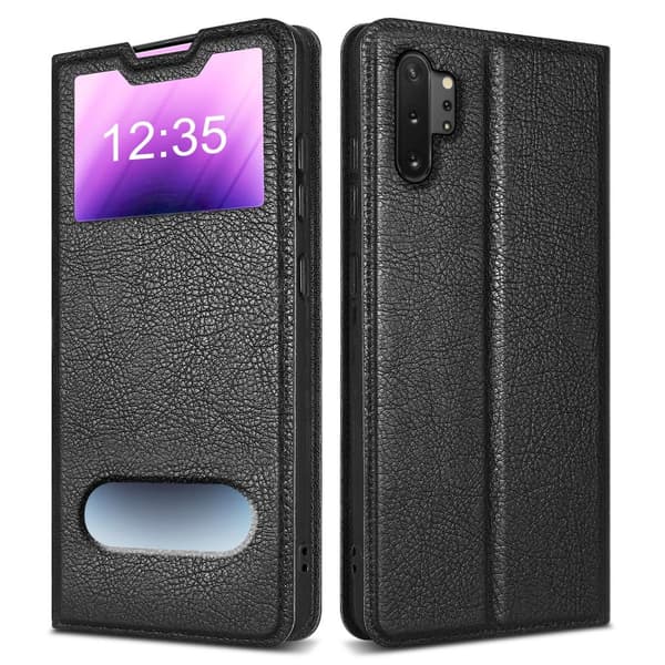 Samsung Galaxy NOTE 10 PLUS Skal Plånboksfodral Fodral Case med magnetisk stängning, ståfunktion och 2 visningsfönster