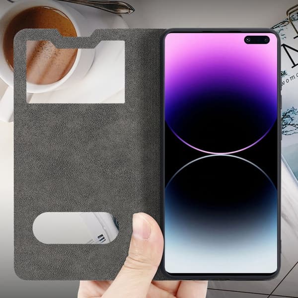 Deksel til Samsung Galaxy S10 5G Lommebokdeksel med magnetisk lukking, stativfunksjon og 2 visningsvinduer