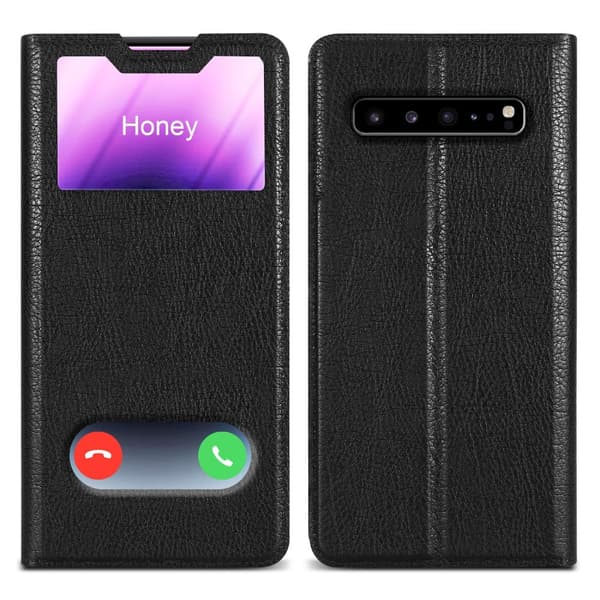 Deksel til Samsung Galaxy S10 5G Lommebokdeksel med magnetisk lukking, stativfunksjon og 2 visningsvinduer