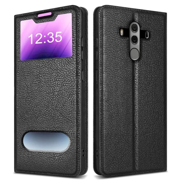Deksel til Huawei MATE 10 PRO Lommebokdeksel med magnetisk lukking, stativfunksjon og 2 visningsvinduer