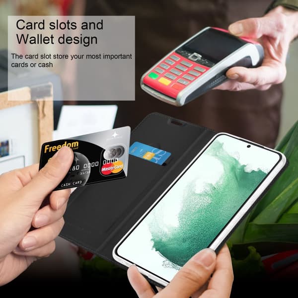 Samsung Galaxy S22 PLUS Skal Fodral med magnetisk stängning, ståfunktion och kortficka Mobilskydd