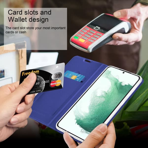 Samsung Galaxy S22 PLUS Skal Fodral med magnetisk stängning, ståfunktion och kortficka Mobilskydd