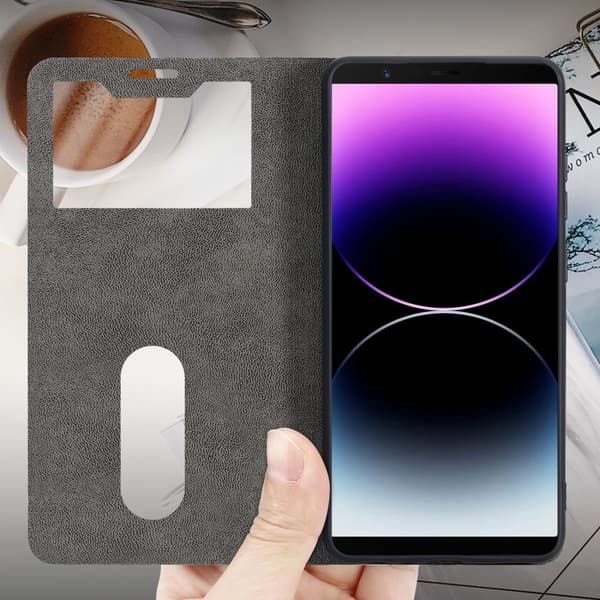 OnePlus 5T Skal Plånboksfodral Fodral Case med magnetisk stängning, ståfunktion och 2 visningsfönster