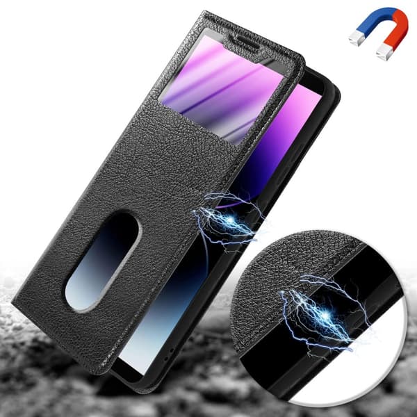 OnePlus 5T Skal Plånboksfodral Fodral Case med magnetisk stängning, ståfunktion och 2 visningsfönster