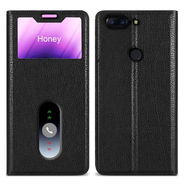 OnePlus 5T Skal Plånboksfodral Fodral Case med magnetisk stängning, ståfunktion och 2 visningsfönster