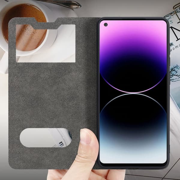 Samsung Galaxy A21s Skal Plånboksfodral Fodral Case med magnetisk stängning, ståfunktion och 2 visningsfönster