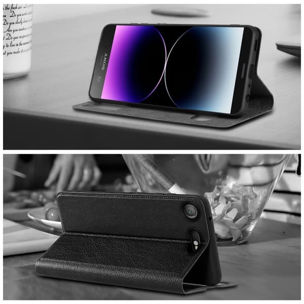 Deksel til Sony Xperia XZ1 COMPACT Lommebokdeksel med magnetisk lukking, stativfunksjon og 2 visningsvinduer