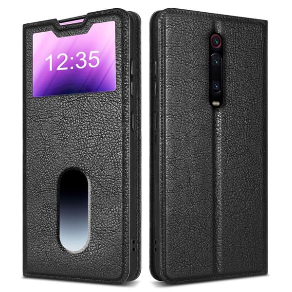 Deksel til Xiaomi Mi 9T / Mi 9T PRO / RedMi K20 / RedMi K20 PRO Lommebokdeksel med magnetisk lukking, stativfunksjon og 2 visningsvinduer