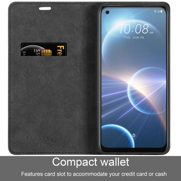 HTC Desire 22 PRO Suojakotelo Suojakuori Lompakkokotelo Matkapuhelinkotelo jossa magneettisuljenta, jalusta-toiminto ja korttitasku