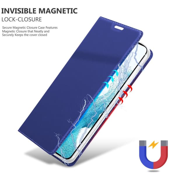 Deksel til Samsung Galaxy S22 Lommebokdeksel med magnetisk lukking, stativfunksjon og kortlomme