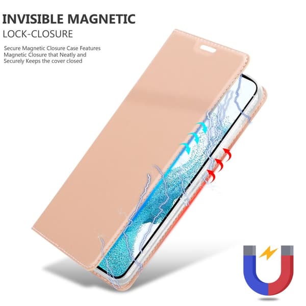 Deksel til Samsung Galaxy S22 Lommebokdeksel med magnetisk lukking, stativfunksjon og kortlomme