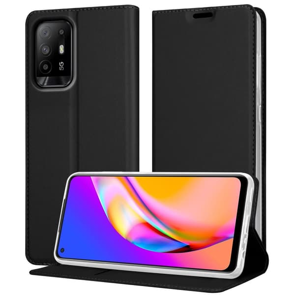 Oppo A94 5G Skal Fodral med magnetisk stängning, ståfunktion och kortficka Mobilskydd