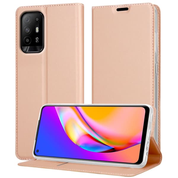 Oppo A94 5G Skal Fodral med magnetisk stängning, ståfunktion och kortficka Mobilskydd