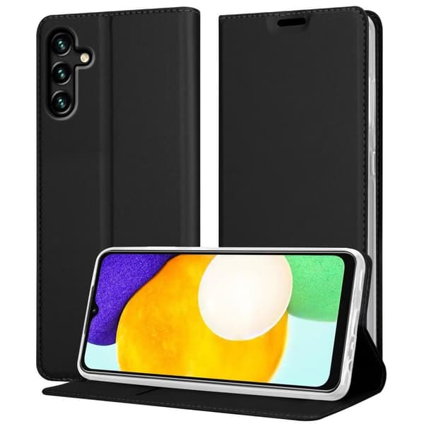 Samsung Galaxy A13 5G Skal Fodral med magnetisk stängning, ståfunktion och kortficka Mobilskydd CLASSY SVART