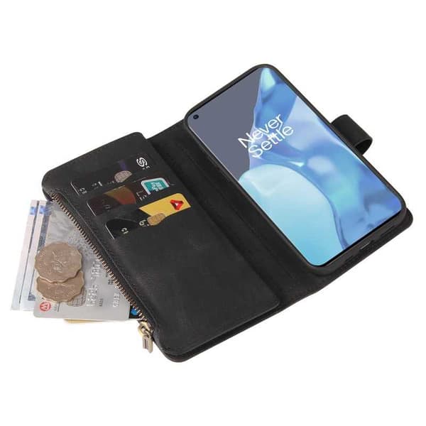 Oneplus 9 Pro multifunktionelt pung etui Lynlås 13-rum