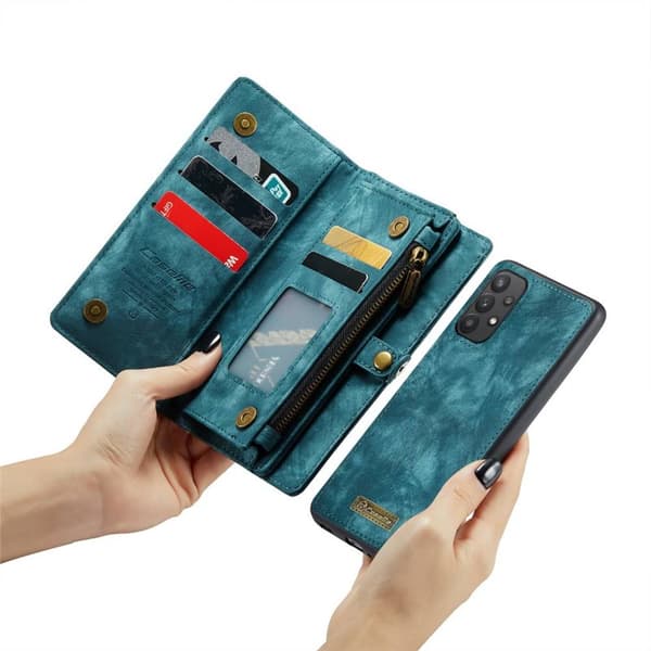 Multi Wallet CaseMe 11-kort Samsung Galaxy A32 5G - Blå