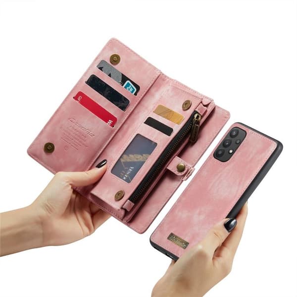 Multi Wallet CaseMe 11-kort Samsung Galaxy A32 5G - Lyserød
