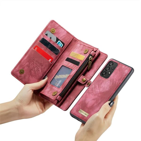 Multiplånbok CaseMe 11-kort Samsung Galaxy A33 5G - Röd