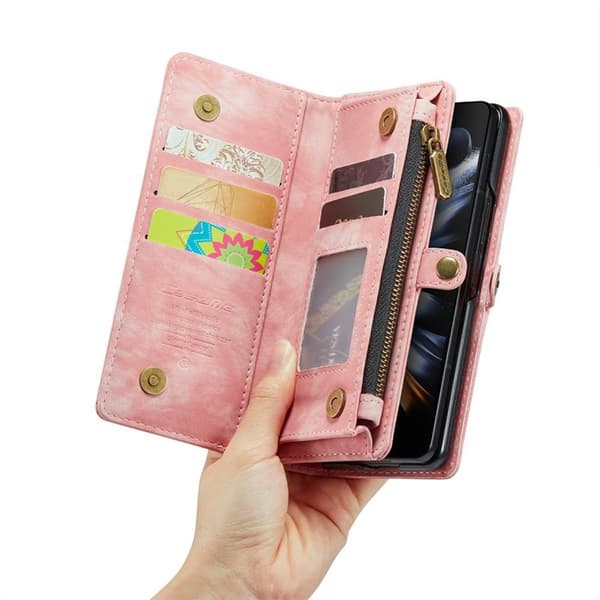 CaseMe puhelimenkotelo 008 5-kortti Samsung Galaxy Z Fold 4 - Vaaleanpunainen