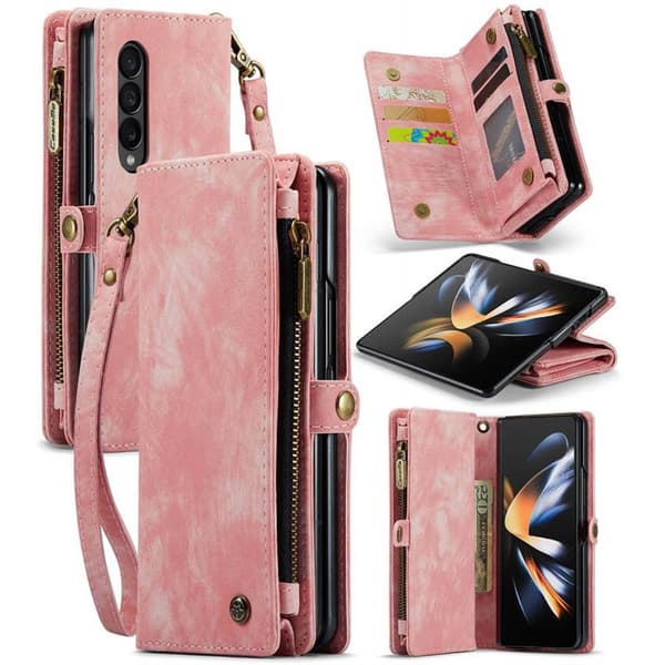 CaseMe puhelimenkotelo 008 5-kortti Samsung Galaxy Z Fold 4 - Vaaleanpunainen