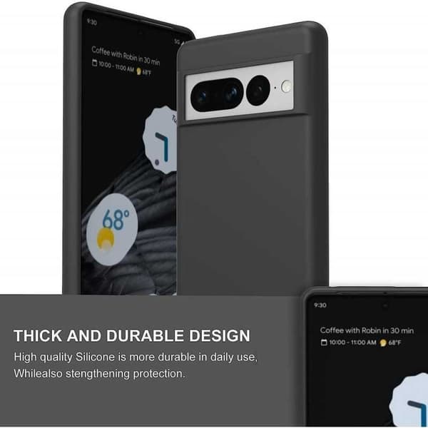 Google Pixel 7 Pro Gummibelagd Mattsvart Silikon Skal