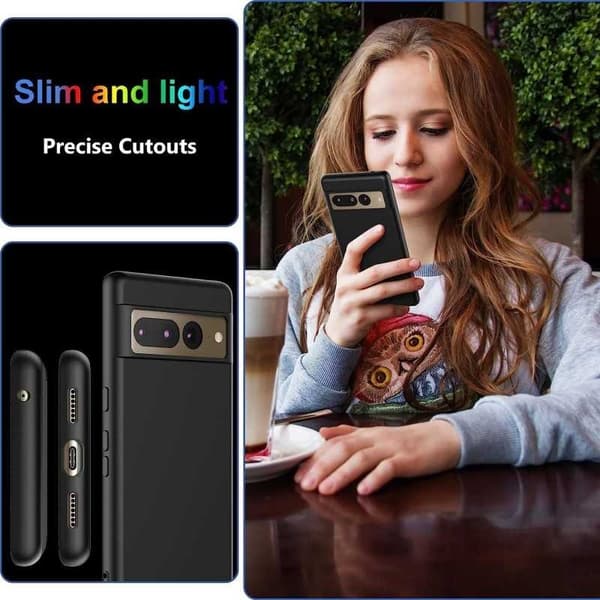 Google Pixel 7 Pro Gummibelagd Mattsvart Silikon Skal