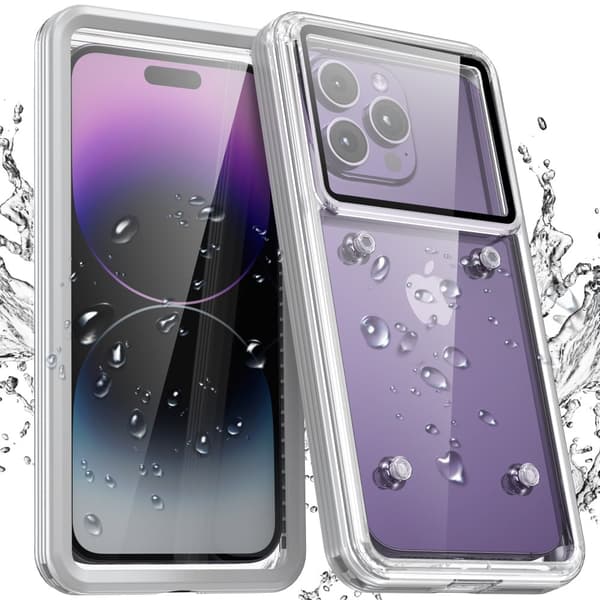 TPU telefon vattentätt fodral för hela kroppen för iPhone Huawei Samsung Xiaomi Vit