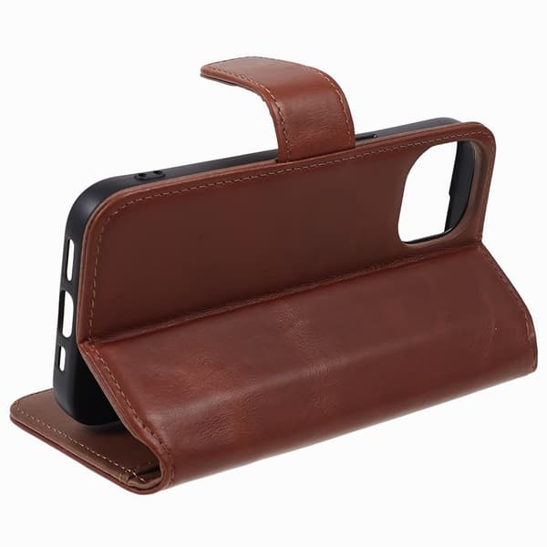 Nordic Covers iPhone 15 Plus Etui Essential Leather Maple Brown