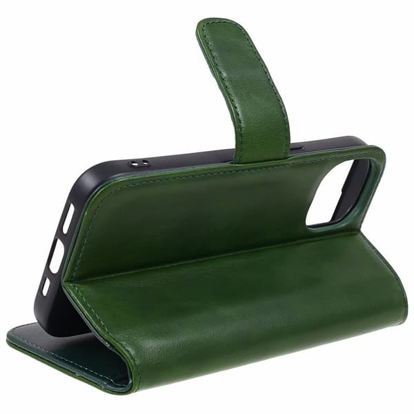 Nordic Covers iPhone 15 Plus Kotelo Essential Leather Juniper Green