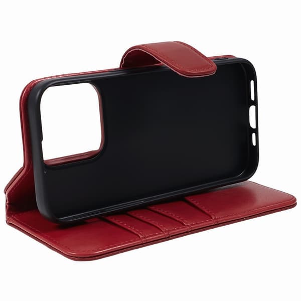 Nordic Covers iPhone 15 Pro Kotelo Essential Leather Poppy Red
