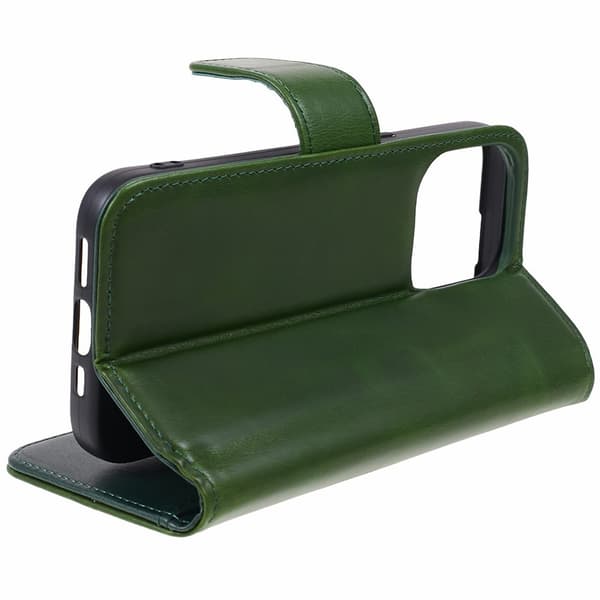 Nordic Covers iPhone 15 Pro Max Kotelo Essential Leather Juniper Green