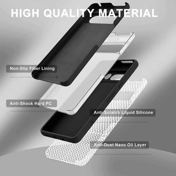 Google Pixel 7A Ultra tyndt blødt gummibelagt mat sort cover