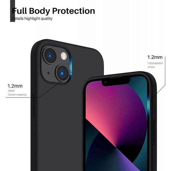 iPhone 14 Gummibelagd Mattsvart Silikon Skal