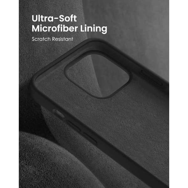 iPhone 14 Pro Max Ultra tyndt blødt gummibelagt mat sort cover