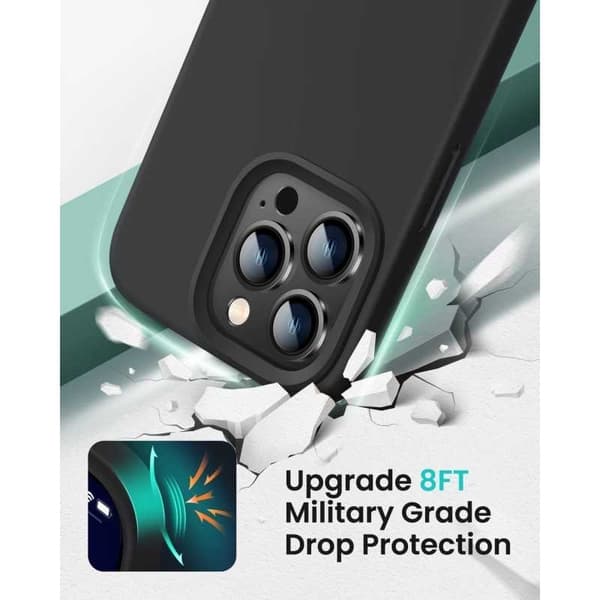 iPhone 14 Pro Max Ultra tyndt blødt gummibelagt mat sort cover