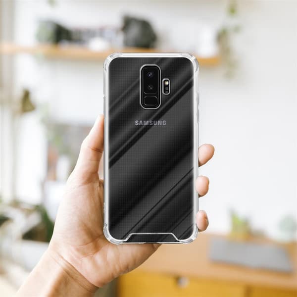 Samsung Galaxy S9 PLUS Suojakuori Suojakotelo 2x karkaistua suojalasi jossa on TPU-silikonireuna ja akryylilasin takaosa