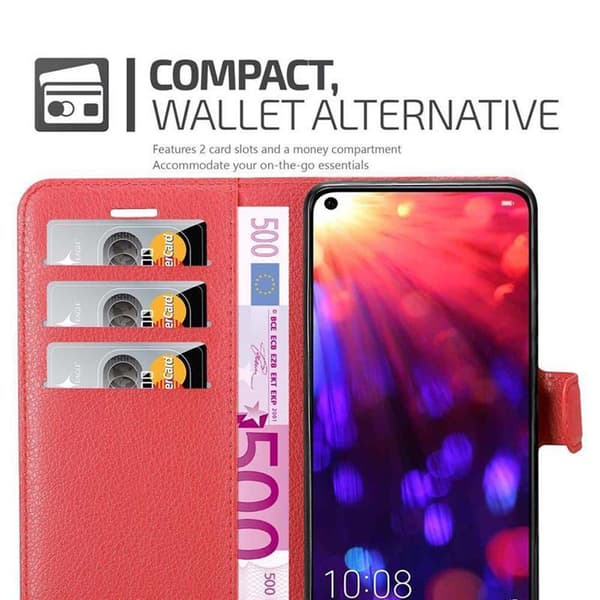 Honor View 20 Suojakotelo Lompakkokotelo Matkapuhelinkotelo Suojakuori jossa magneettisuljenta, jalusta-toiminto ja korttitasku
