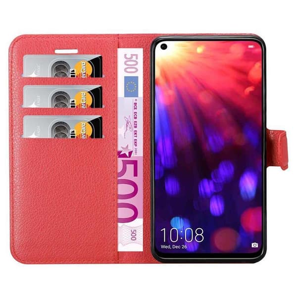 Honor View 20 Suojakotelo Lompakkokotelo Matkapuhelinkotelo Suojakuori jossa magneettisuljenta, jalusta-toiminto ja korttitasku
