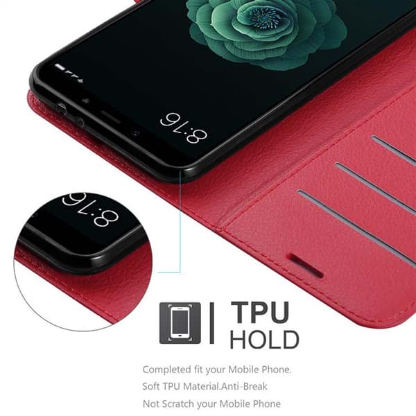 Xiaomi Mi A2 / Mi 6X Plånboksfodral Fodral Skal Case med magnetisk stängning, ståfunktion och kortplats